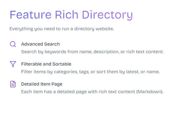 Feature Rich Directory